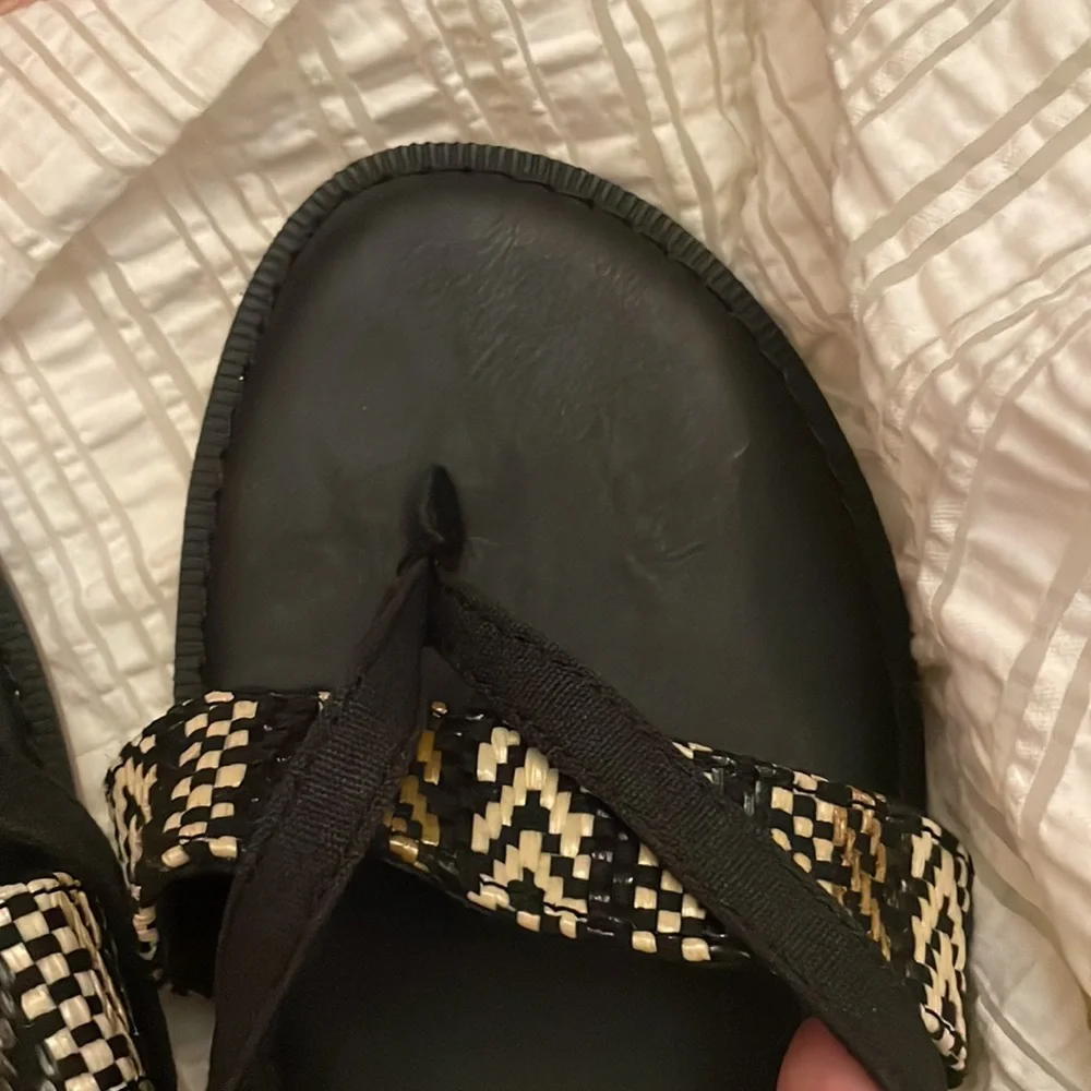 Toms Lexie Black Canvas/Geometric Woven Sandal. Size 11. NWOT🔹FIRM🔹 - Picture 5 of 13